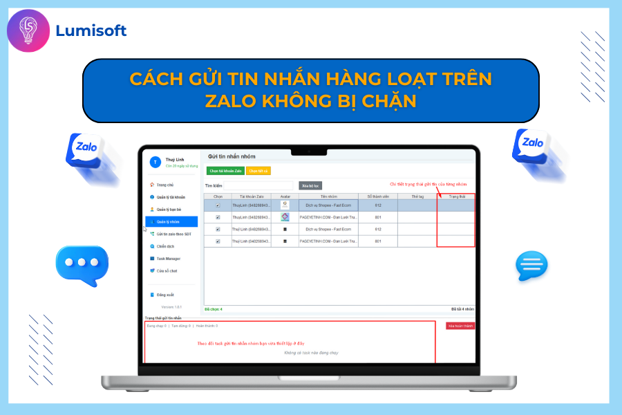 cách gửi tin nhắn hàng loạt trên Zalo