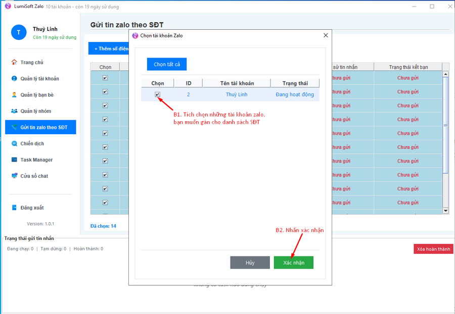 cách gửi tin nhắn hàng loạt trên Zalo