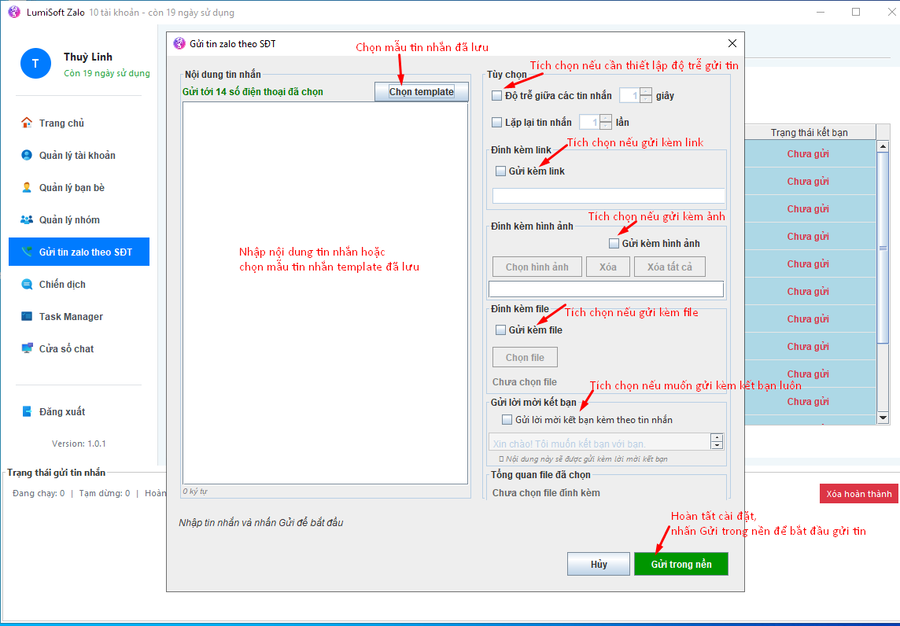 cách gửi tin nhắn hàng loạt trên Zalo