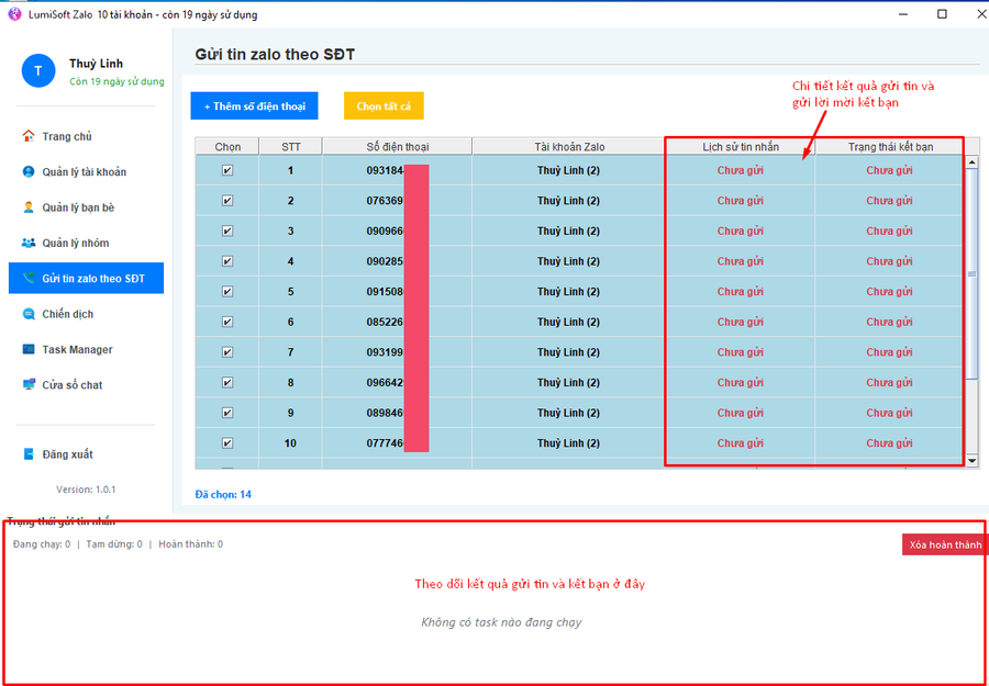 cách gửi tin nhắn hàng loạt trên Zalo