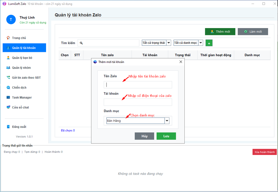 cách nuôi nick Zalo
