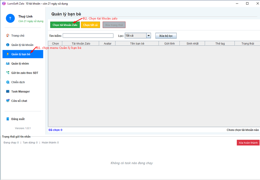 cách spam tin nhắn Zalo