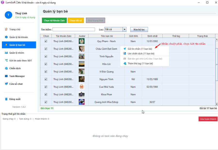 cách spam tin nhắn Zalo
