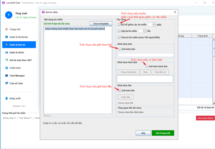 cách spam tin nhắn Zalo