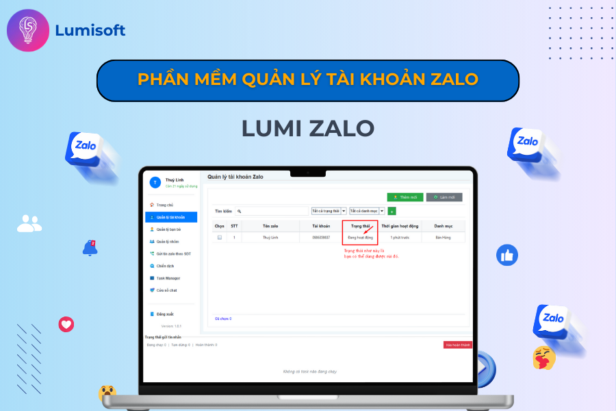 phần mềm quản lý nhiều tài khoản Zalo