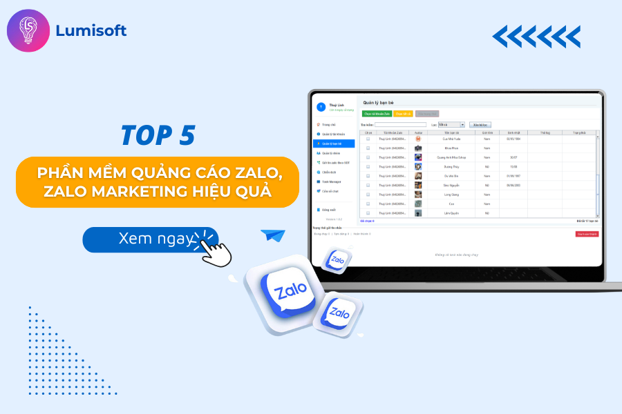 phần mềm quảng cáo Zalo