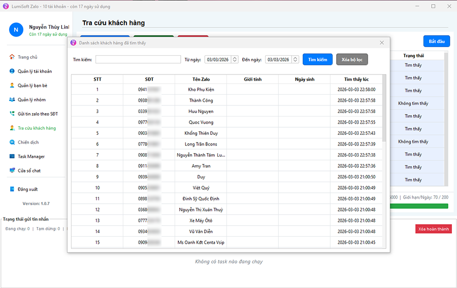 phần mềm quét số điện thoại zalo lumisoft