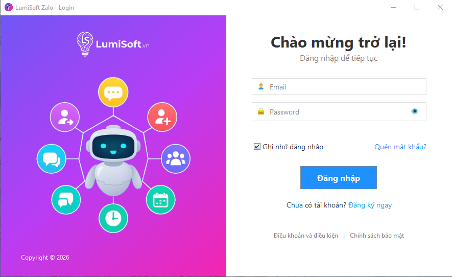 phần mềm lumisoft zalo
