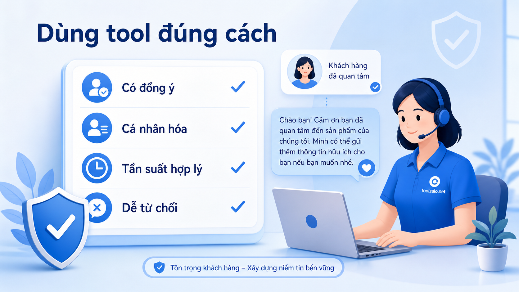 Lưu ý dùng tool Zalo Marketing đúng cách với cá nhân hóa, đồng ý nhận tin và tần suất hợp lý