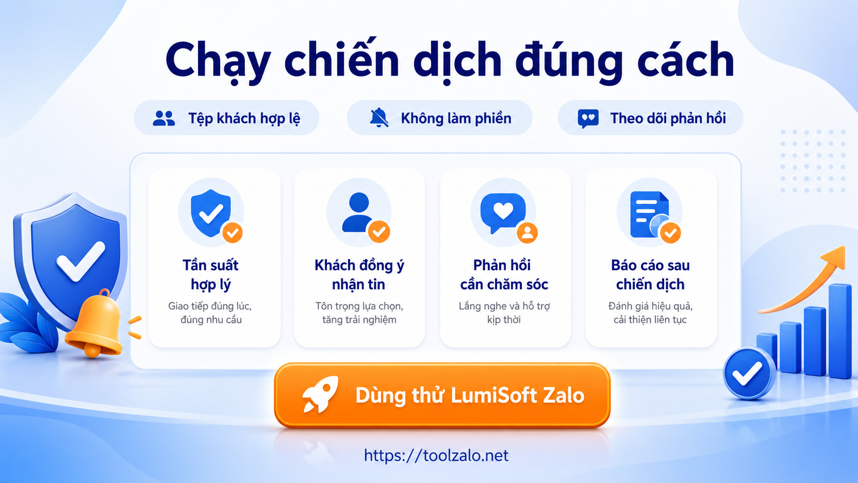 Lưu ý an toàn khi dùng phần mềm quản lý chiến dịch Zalo và theo dõi phản hồi khách hàng