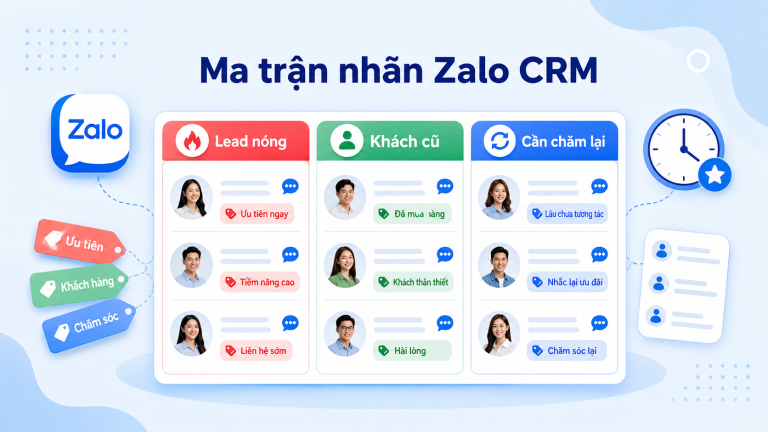 Giao diện Dashboard trong phần mềm LumiSoft Zalo