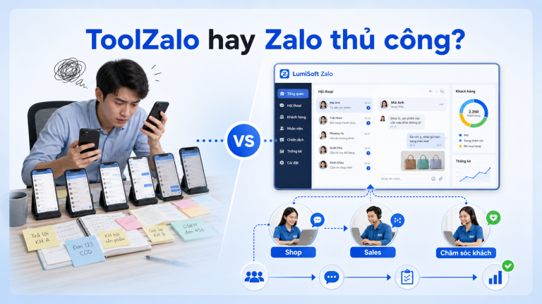 Giao diện Dashboard trong phần mềm LumiSoft Zalo