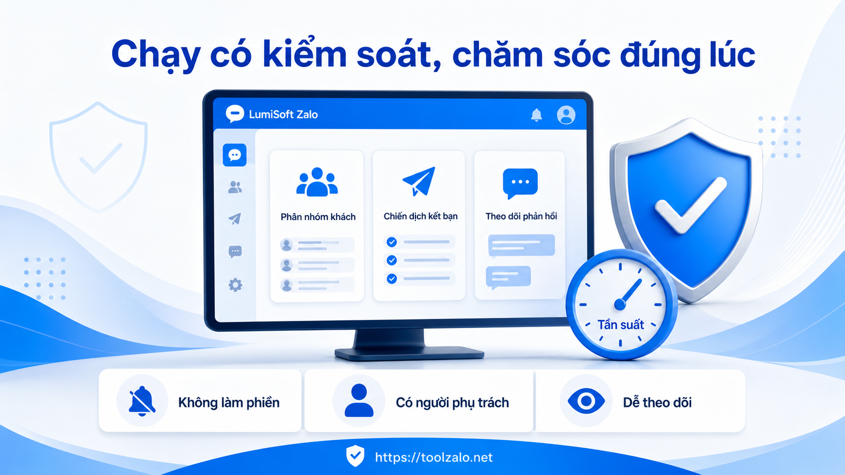 LumiSoft Zalo hỗ trợ kiểm soát chiến dịch kết bạn Zalo và theo dõi phản hồi an toàn