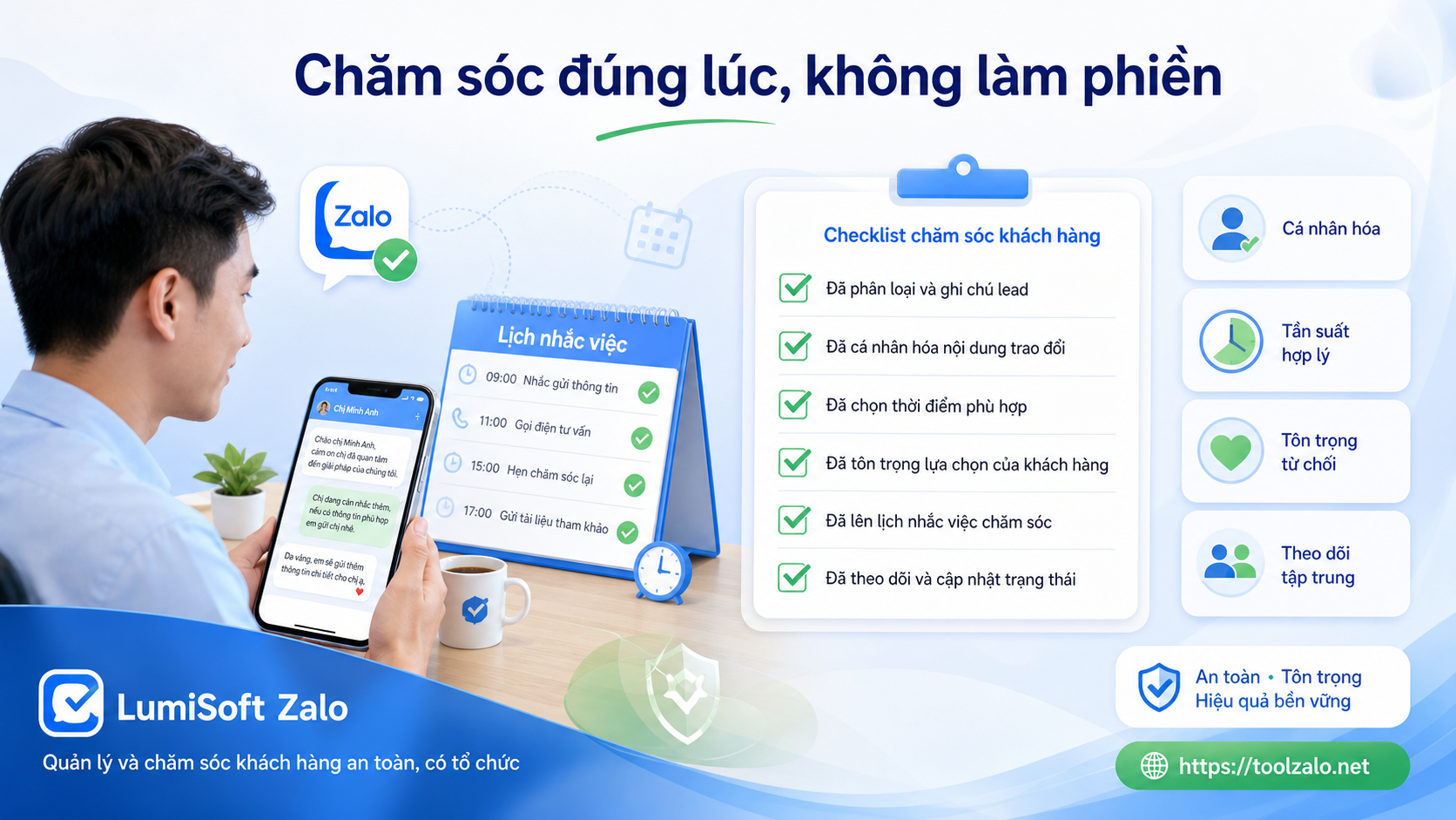 Lưu ý an toàn khi chăm sóc lead qua Zalo với cá nhân hóa và tần suất hợp lý