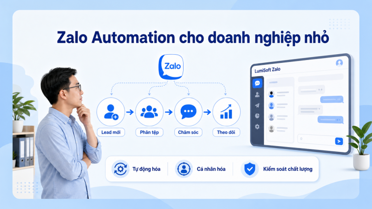 Giao diện Dashboard trong phần mềm LumiSoft Zalo