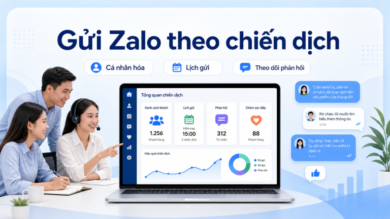 Giao diện Dashboard trong phần mềm LumiSoft Zalo