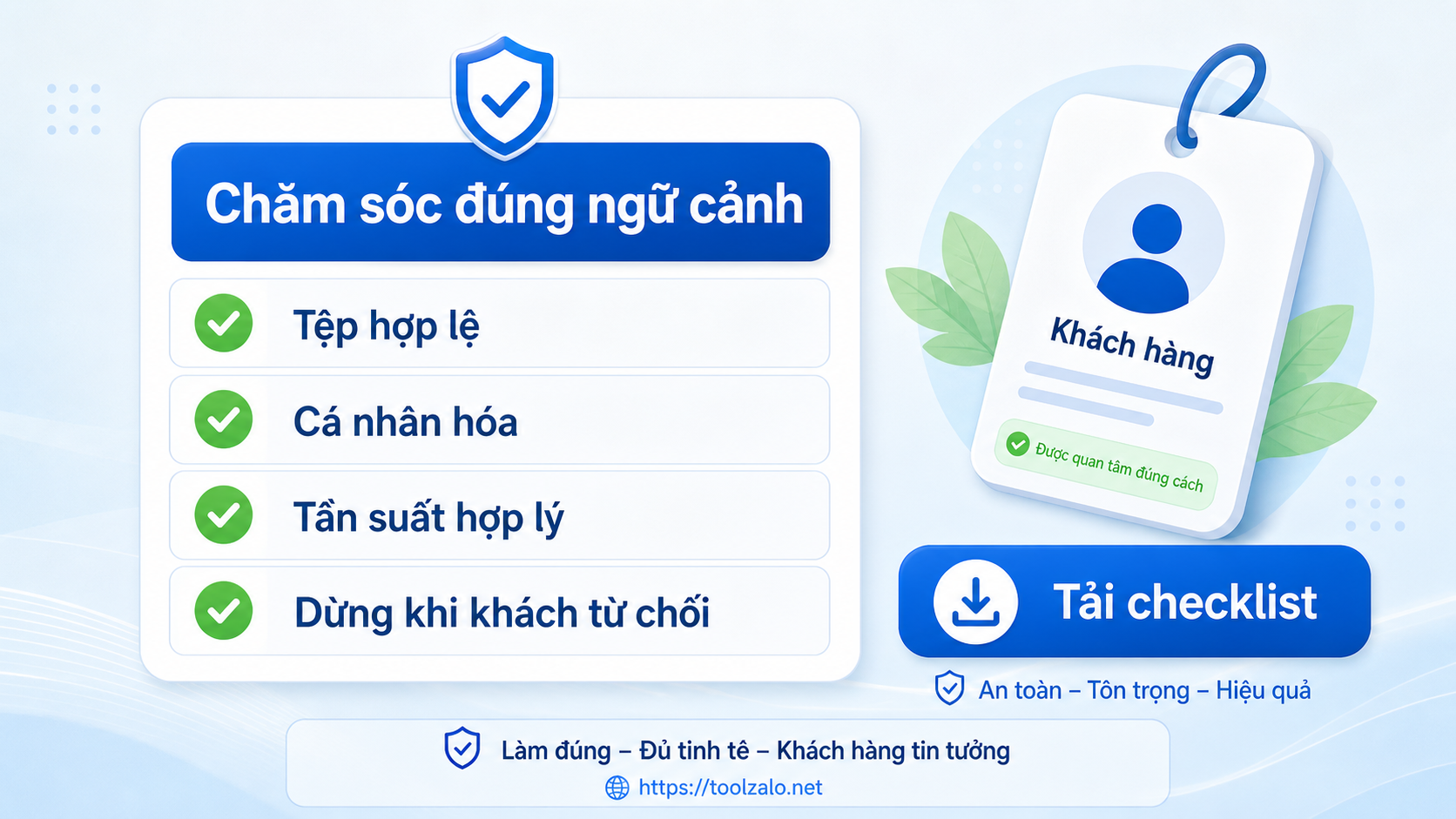 Checklist an toàn khi dùng nhãn khách hàng Zalo CRM để chăm sóc đúng ngữ cảnh