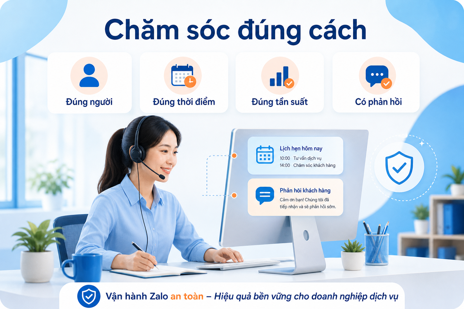 Nguyên tắc chăm sóc khách hàng qua Zalo đúng người đúng thời điểm đúng tần suất
