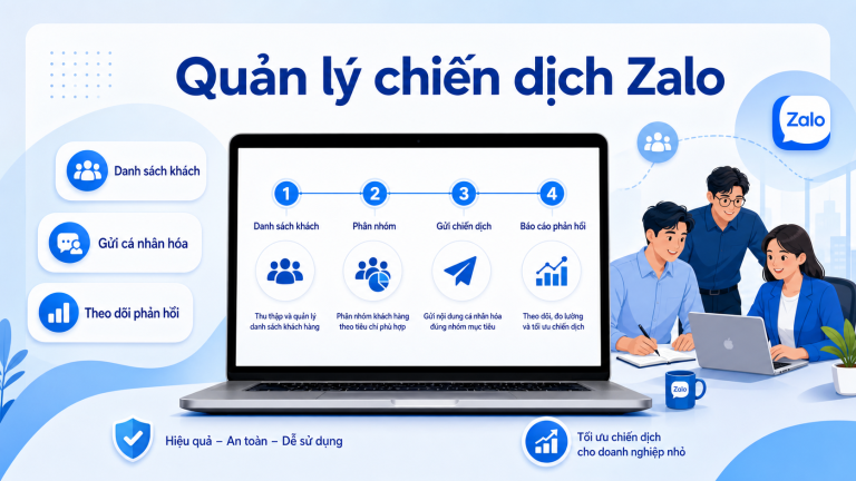 Giao diện Dashboard trong phần mềm LumiSoft Zalo