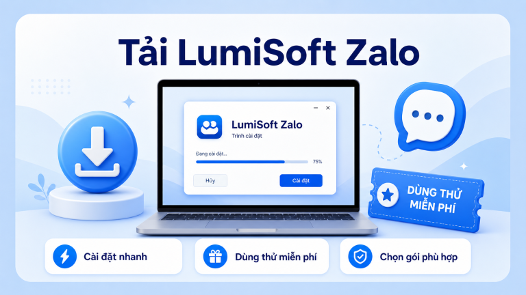 Giao diện Dashboard trong phần mềm LumiSoft Zalo