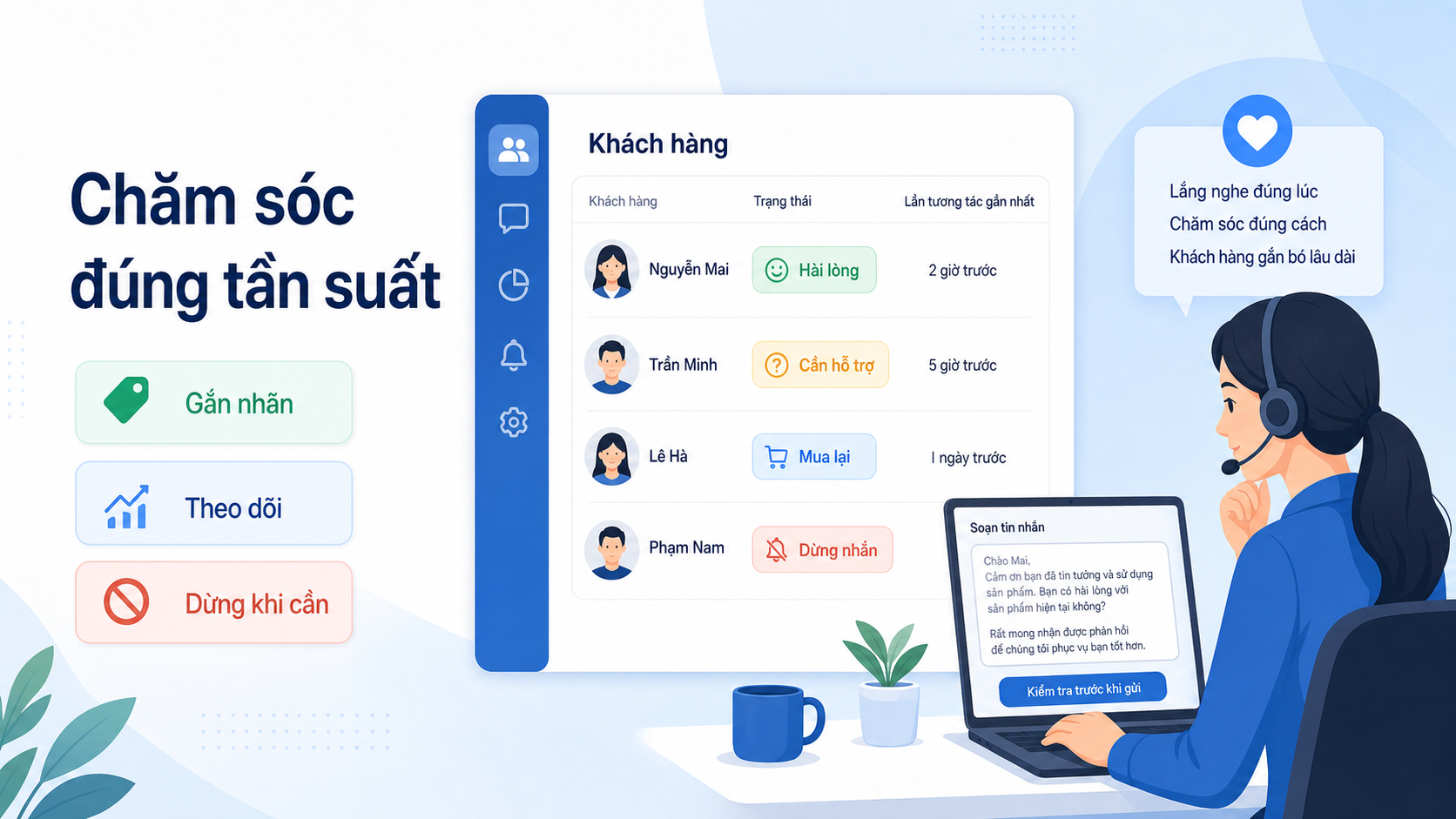 LumiSoft Zalo hỗ trợ quản lý chuỗi chăm sóc khách hàng qua Zalo an toàn